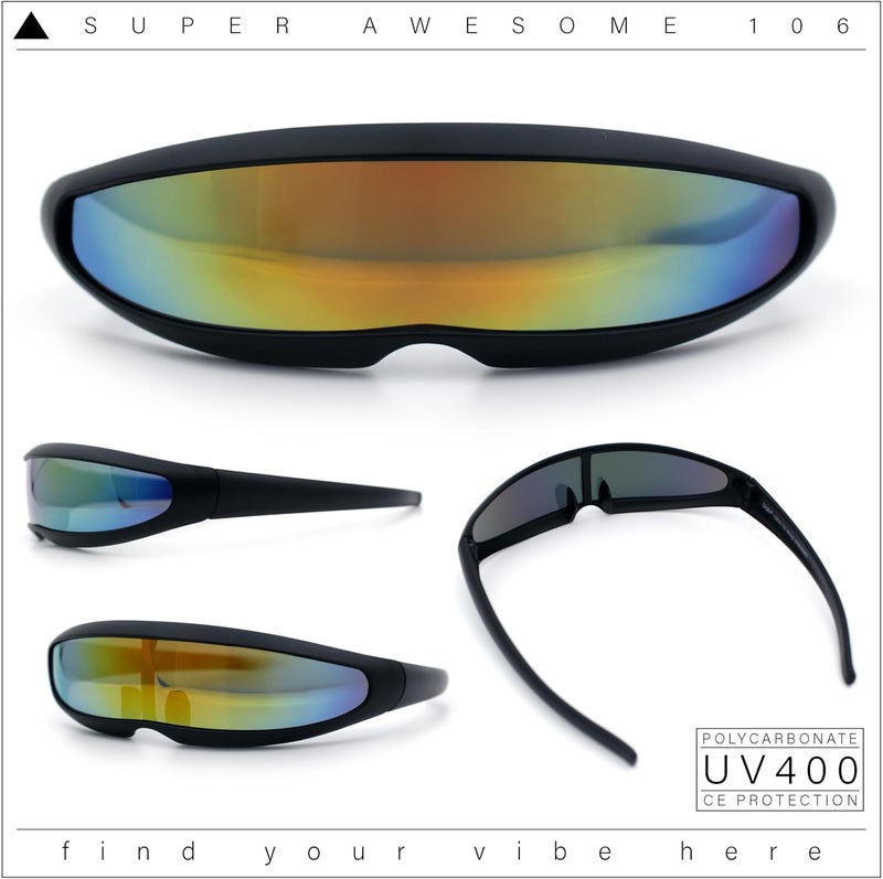 SA106 Mirror Lens Monolens Cyclops Robotic Futuristic Sunglasses - Image 4
