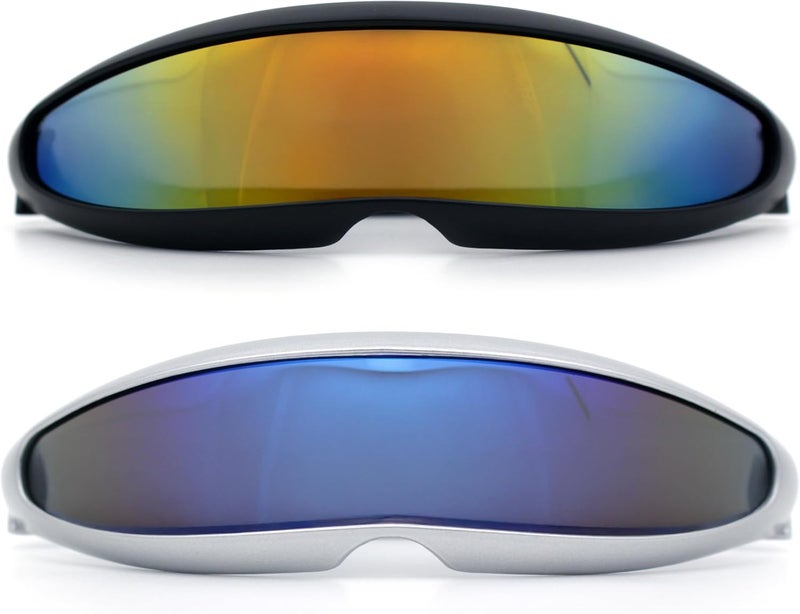 SA106 Mirror Lens Monolens Cyclops Robotic Futuristic Sunglasses - Image 1