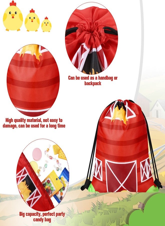 Eccliy 24 Pcs Farm Animal Party Favor Gift Bags Farm Birthday Party Supplies Decorations String Bags for Barnyard Themed - Image 4