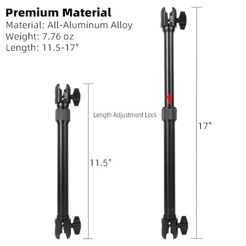FPN All-Aluminum Extension Double Socket Arm, Adjustable Telescopic Mounting Arm 11.5 to 17 Inch, Compatible with RAM B Size Mounts and Other Industry Standard 1" / 25mm Ball Components - Image 2