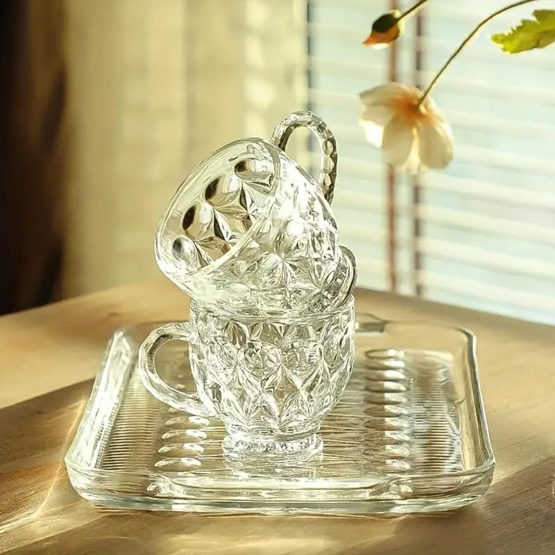 Mivana Glass Serving Plate Set of 1 pcs Flower Decorative 16 inch Crystal Clear Glass Plate- Dry Fruits Sweets Chocolate Snack Plate for Dining,Catering Event,Parties,Wedding Dinner Plate - Image 4
