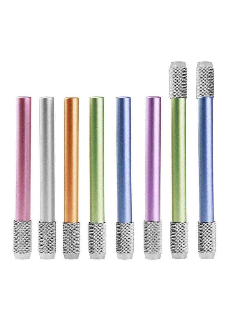 8 قطع موسعات أقلام الرصاص - حامل قلم معدني مزدوج الرأس لتمديد أقلام الرصاص، مثالي للمدرسة ولوازم المكتب، أداة كتابة فنية، موسع حامل القلم. - Image 1