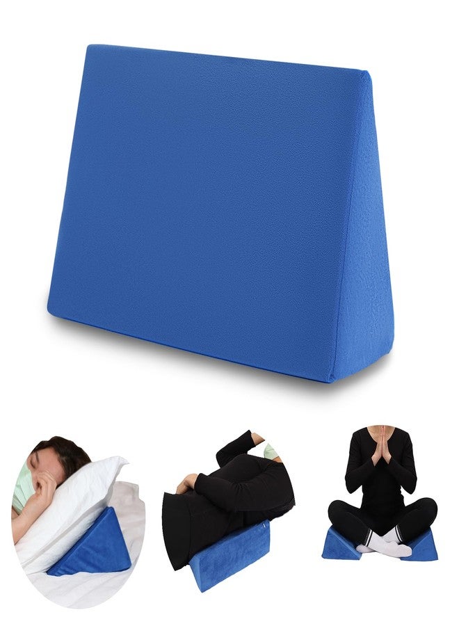 Zantle Small Wedge Pillow, Wedge Pillow for Bed Sores, Positioning Pillow, Positioning Wedge, Mini Pillow for Laptop and Yoga, Small Foam Wedge for Chair (1 Unit, Blue) - Image 1