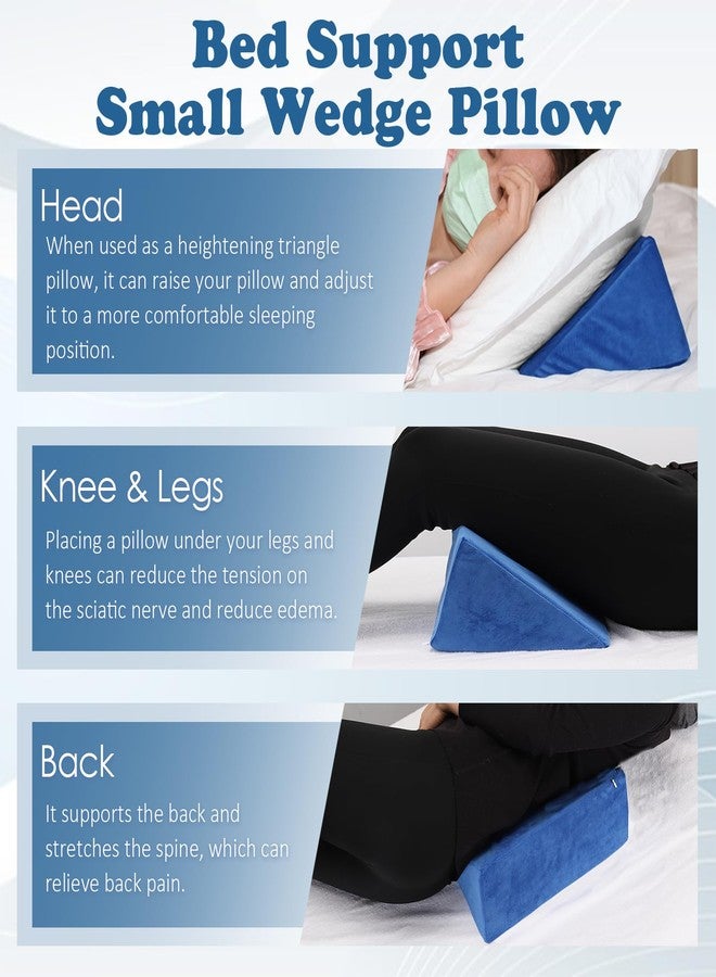 Zantle Small Wedge Pillow, Wedge Pillow for Bed Sores, Positioning Pillow, Positioning Wedge, Mini Pillow for Laptop and Yoga, Small Foam Wedge for Chair (1 Unit, Blue) - Image 4