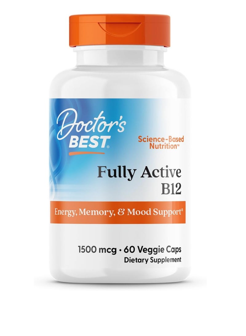 Doctor's Best Fully Active B12, 1500 mcg, 60 Veggie Caps - Image 1
