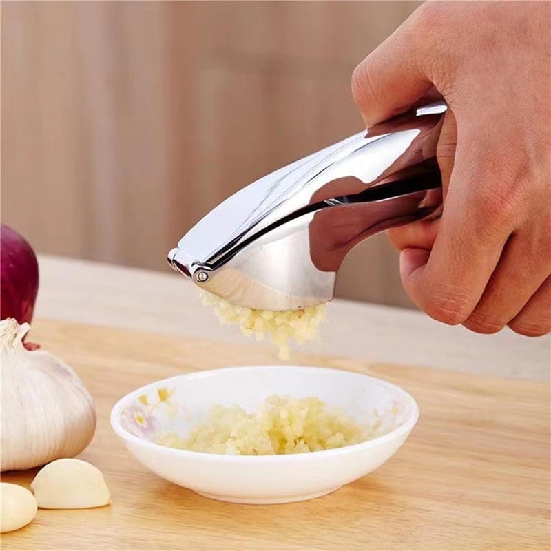 Garlic Presser | Zinc Alloy Dishwasher Safe | Easy-Squeeze Garlic Masher Crusher | for Potato Ginger Onion Meal Prep Home Cooking Apartment Restaurant Camping Picnic - Image 3