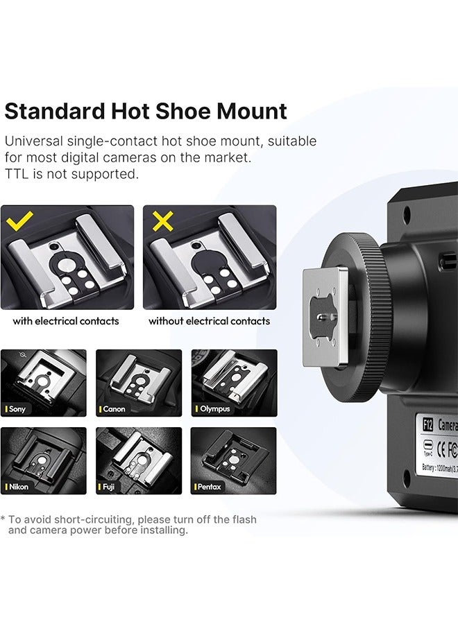 فلاش كاميرا صغيرة F12 Mini Speedlite 5600K لكاميرات DSLR من سوني كانون نيكون باناسونيك أوليمبوس بنتاكس - Image 3