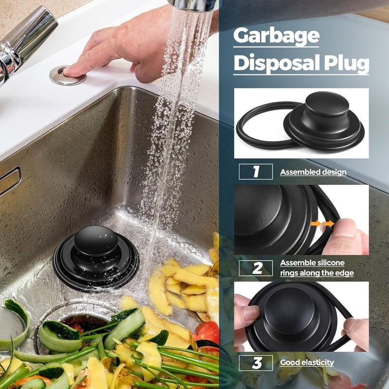 Excefore 3 Piece Kitchen Sink Stopper Strainer Set, 3 in 1 Stainless Steel Basket Strainer, Universal Anti-Clogging Sink Disposal Stopper, Perforated Basket Drain Filter Sieve - Image 4