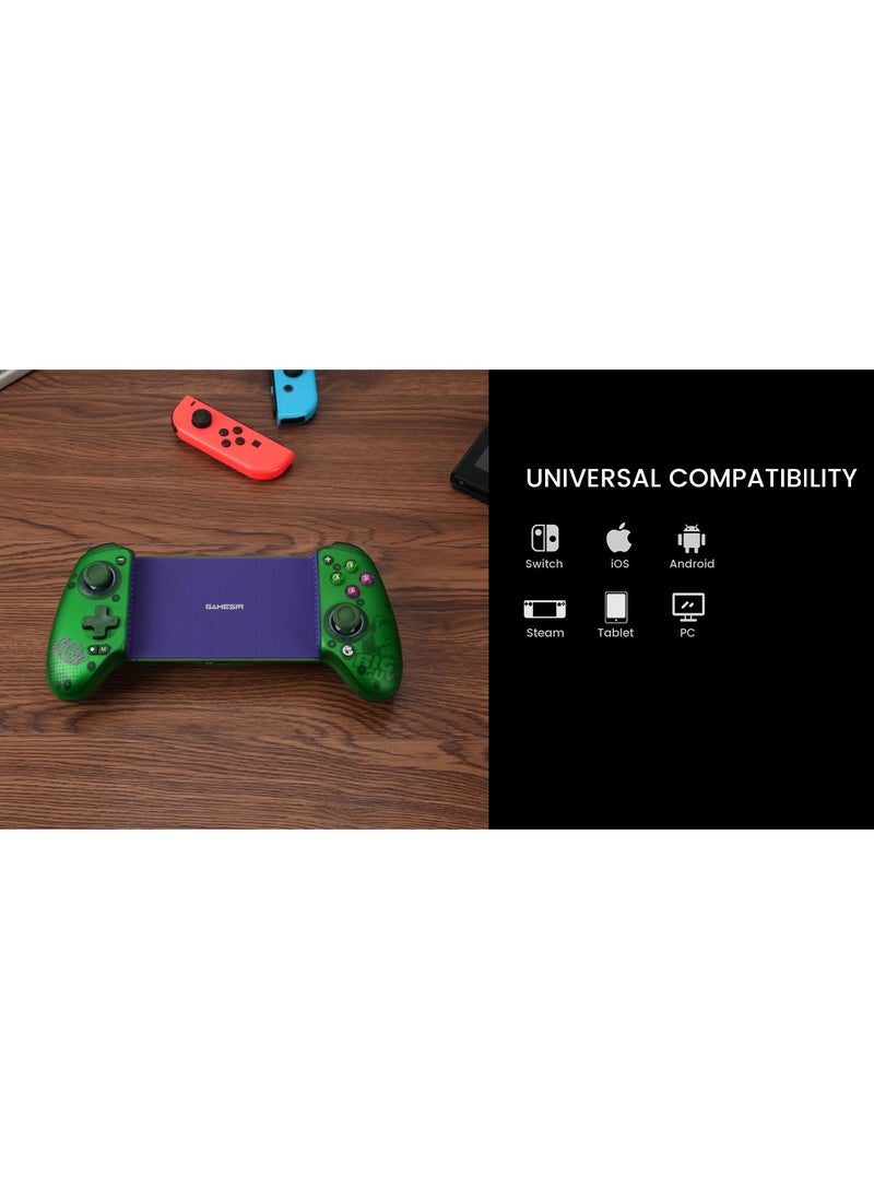 Generic Classic Gamepad GameSir G8 Plus Wireless Bluetooth Mobile Gaming Controller for Android iOS Switch Steam iPad PC with Hall Effect Joysticks Hall Trigger 6-Axis Gyro 1000mAh Battery Green  - Image 5