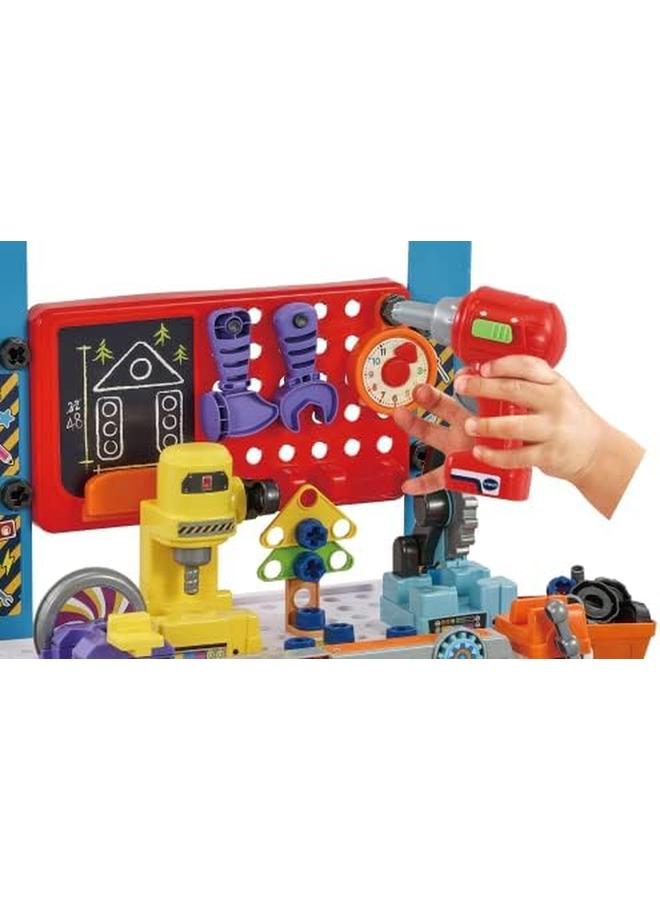 vtech My Busy Workbench Interactive Toddler Toy Pretend Play Tools 100 Plus Pieces Lights Music And Sounds Kids Gifts 3 4 5 Plus Years English Version - Image 2