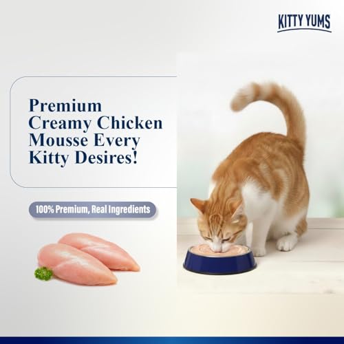 Kitty Yums Adult Cat Wet Mousse 80g | Chicken | Rich in Protein | Promotes Hydration & Easy to Digest | Grain Free | No Artificial Flavours | Packed with Essential Vitamins & Antioxidants - Image 3