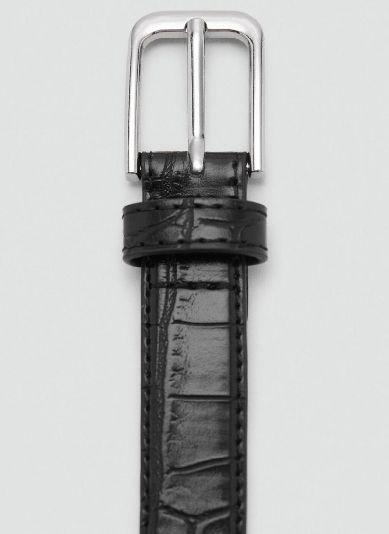 MANGO Fine croco leather-effect belt - Image 4