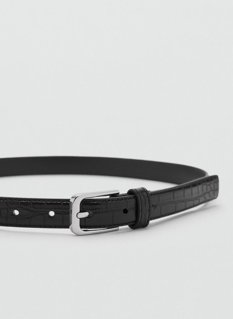 MANGO Fine croco leather-effect belt - Image 3