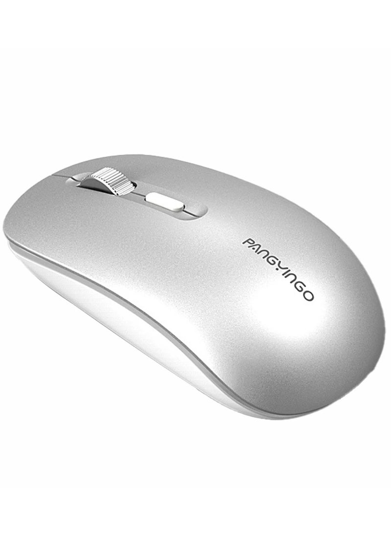 PANGYINGO F107 ماوس لاسلكي قابل لإعادة الشحن، خفيف الوزن وهادئ - زر تشغيل/إيقاف موفر للطاقة - 1600 نقطة في البوصة - بكرة معدنية - للمكتب والأعمال  - Image 1