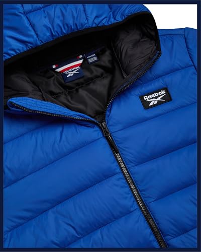Reebok Mens Puffer Jacket - Lightweight Quilted Glacier Shield Plus Size Puffer Jackets for Men - Insulated Mens Winter Coats, Size Large, Vector Blue - Image 5