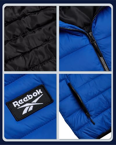 Reebok Mens Puffer Jacket - Lightweight Quilted Glacier Shield Plus Size Puffer Jackets for Men - Insulated Mens Winter Coats, Size Large, Vector Blue - Image 3