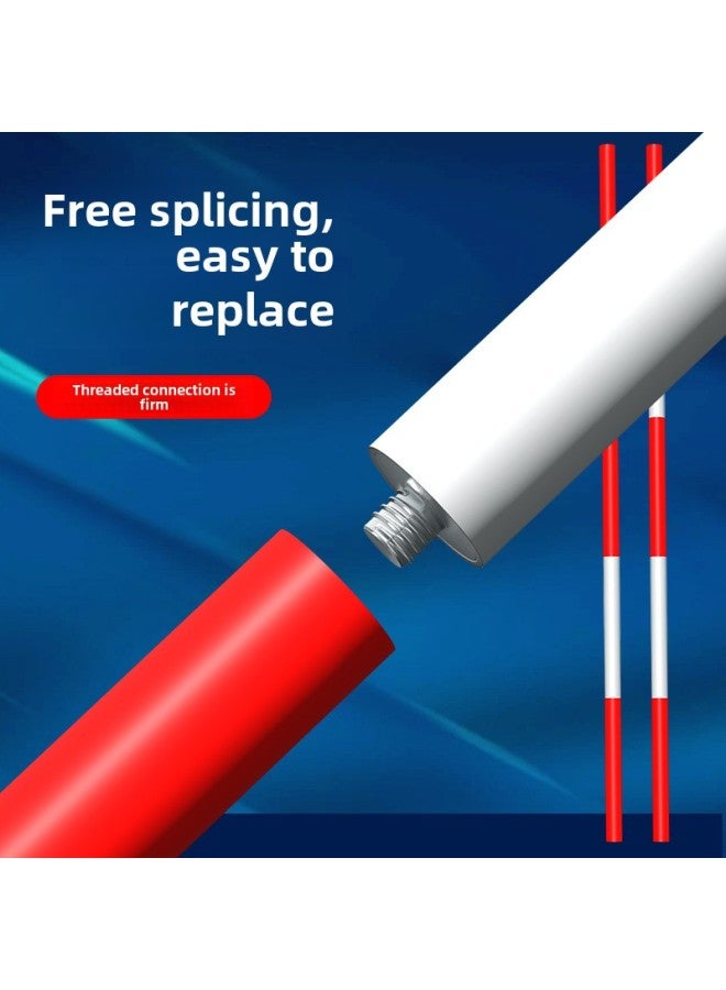 Thickened Aluminum Alloy Reflective Measurement Pole Red And White Marker Stick For Road Engineering Surveying And Mapping Site-Model:Boutique Thickened 5 Meters (a Set With Bag) - Image 3