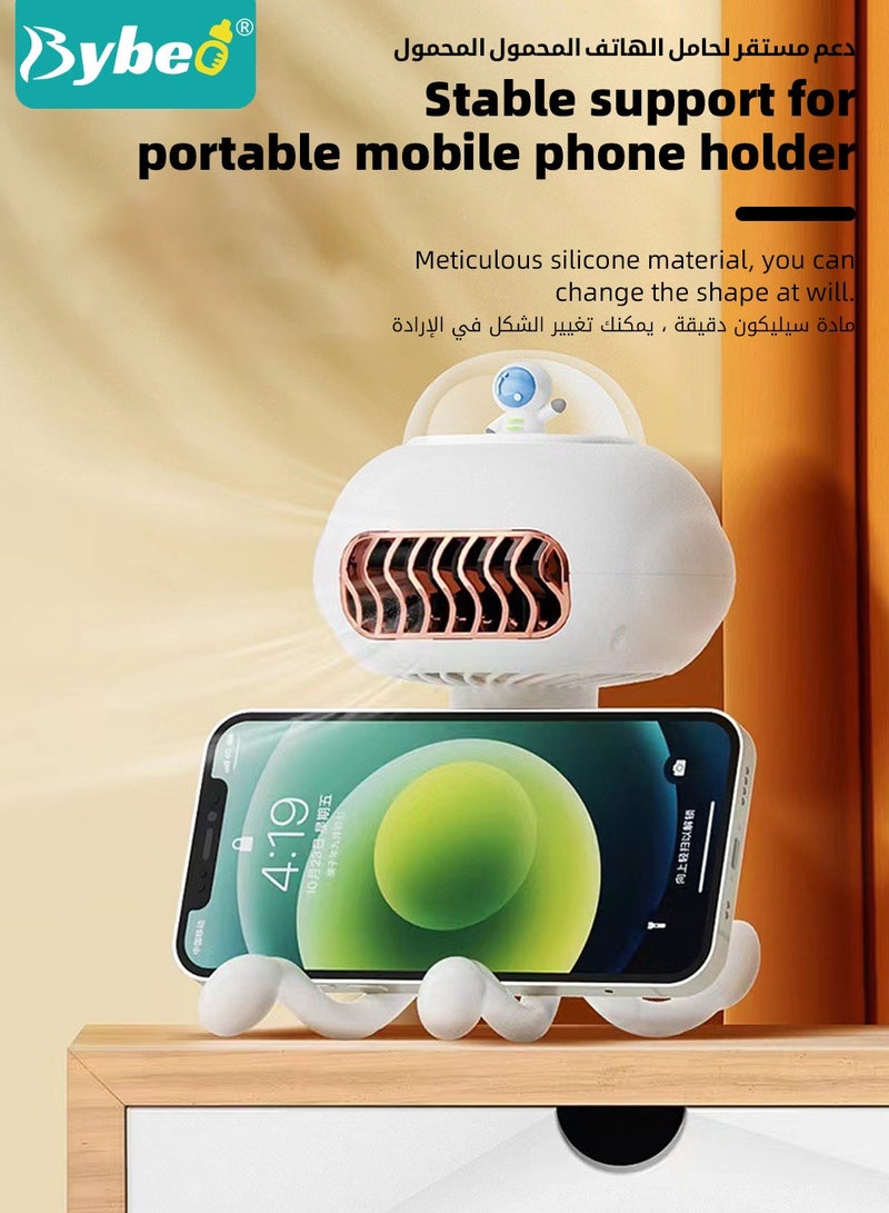 بيبو مروحة عربة أطفال محمولة، بدون شفرات، خيارات 3 سرعات، شحن USB، لا تصدر ضجيج، دوران 130°، مناسبة للعربة والمكتب والتخييم واليدوي والتعليق - Image 4