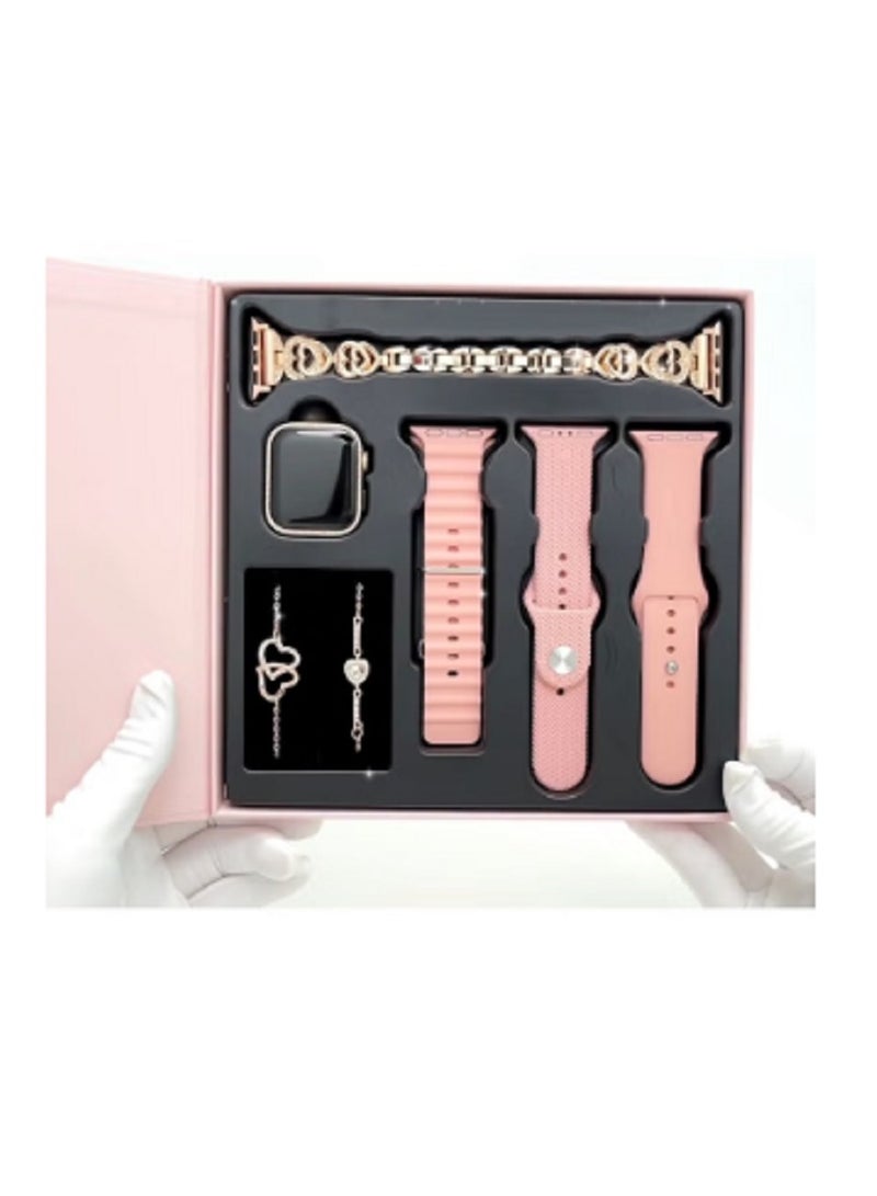 Haino Teko Germany G10 Mini AMOLED Display 4 Pair Strap and Two Stylish Bracelet For Ladies - Image 2