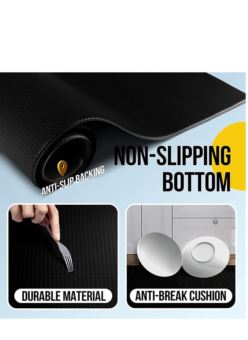 Next Vogue Next Vogue Cushioned Anti-Fatigue, 2 Piece Set, Black Kitchen Mats, Non Skid Waterproof Comfort Standing Kitchen Mats 120cmx44cm and 75cmx44cm  - Image 3