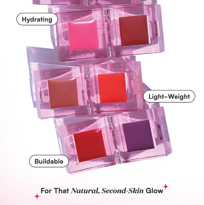 Gush 2 in 1 Play Tint for Lips, Cheeks and Eyes | Easy to Blend | Hydrates like a Balm and Nourishes Skin | Natural Blush with Satin Finish | Contains Hyaluronic Acid and Ceramides to brighten and moisturize (Rose Pink & Brown Sugar - Gum Drops - 5 g) - Image 4
