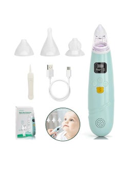 DUOLADUOBU Electric Nasal Aspirator for Baby Safe/Quick/Hygienic Baby Nose Sucker with  Suction USB Rechargeable with 3 Silicone Heads Nose Cleaner for Toddlers Music & Light Soothing Function（Sky Blue)  - Image 1