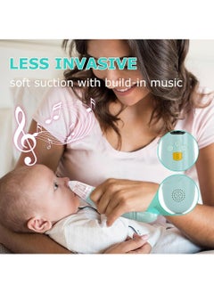 DUOLADUOBU Electric Nasal Aspirator for Baby Safe/Quick/Hygienic Baby Nose Sucker with  Suction USB Rechargeable with 3 Silicone Heads Nose Cleaner for Toddlers Music & Light Soothing Function（Sky Blue)  - Image 2