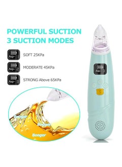DUOLADUOBU Electric Nasal Aspirator for Baby Safe/Quick/Hygienic Baby Nose Sucker with  Suction USB Rechargeable with 3 Silicone Heads Nose Cleaner for Toddlers Music & Light Soothing Function（Sky Blue)  - Image 3