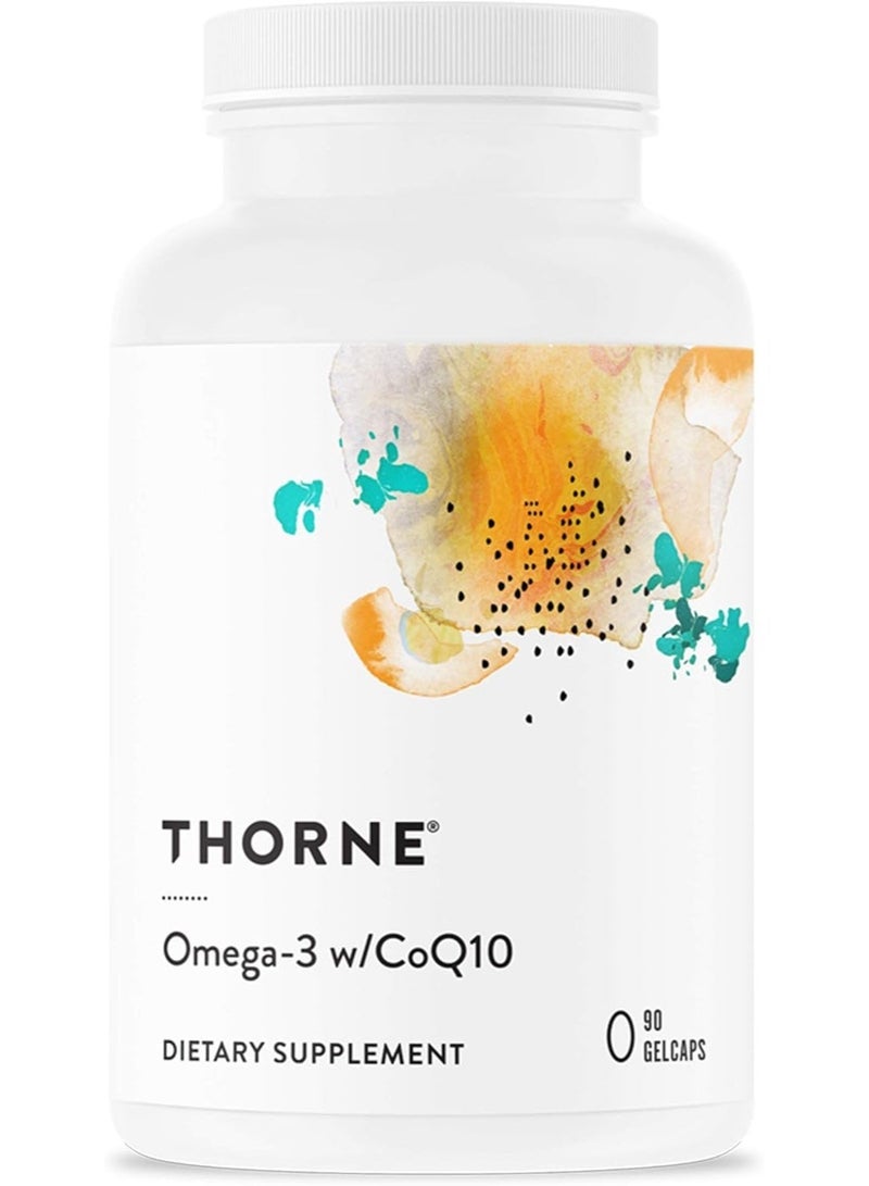 Thorne Omega-3 with CoQ10 - 450 mg EPA and 180 mg DHA with CoQ10 - 90 Gelcaps Dietary Supplement - Image 1