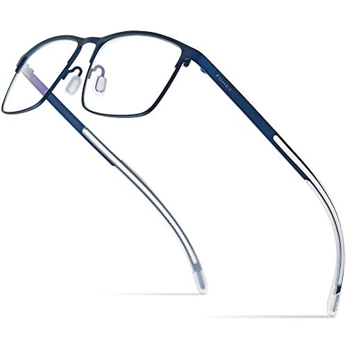 FONEX Titanium Glasses Frame,Men Square Myopia Optical Eyeglass Frame 8521 (Blue) - Image 1