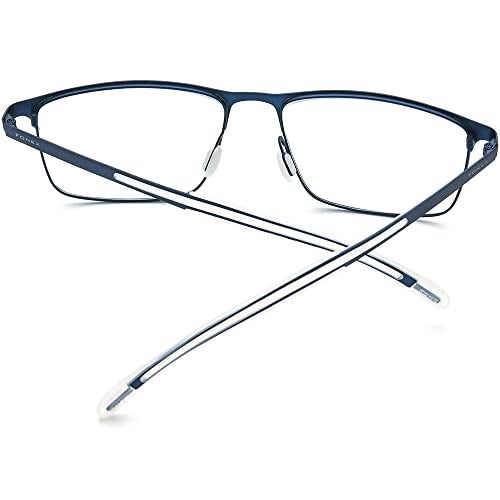 FONEX Titanium Glasses Frame,Men Square Myopia Optical Eyeglass Frame 8521 (Blue) - Image 5