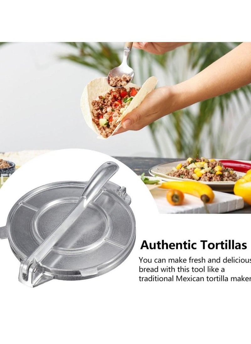 Tortilla Press with Folding Handle, Non-Stick Aluminum Pressing Tray for Making Homemade Saj Bread or Tacos, Kitchen Utensils Accessories and Pancake Makers