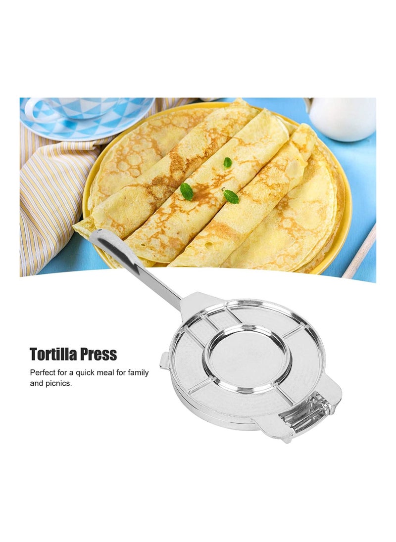 Tortilla Press with Folding Handle, Non-Stick Aluminum Pressing Tray for Making Homemade Saj Bread or Tacos, Kitchen Utensils Accessories and Pancake Makers