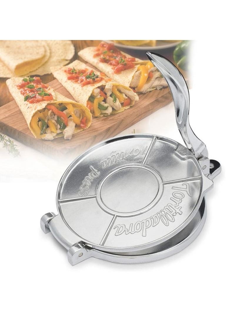 Tortilla Press with Folding Handle, Non-Stick Aluminum Pressing Tray for Making Homemade Saj Bread or Tacos, Kitchen Utensils Accessories and Pancake Makers