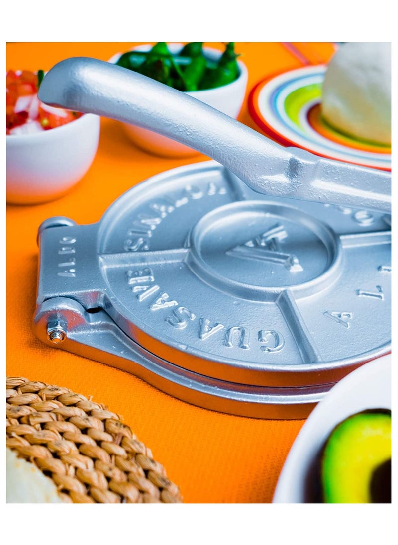 Tortilla Press with Folding Handle, Non-Stick Aluminum Pressing Tray for Making Homemade Saj Bread or Tacos, Kitchen Utensils Accessories and Pancake Makers