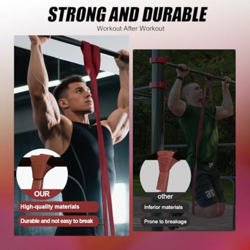 طقم أشرطة المقاومة WHATAFIT - أشرطة مساعدة لتمارين السحب - أشرطة تمرين وطاقم مقاومة للتمارين - أشرطة مقاومة للتمارين المنزلية - Image 4
