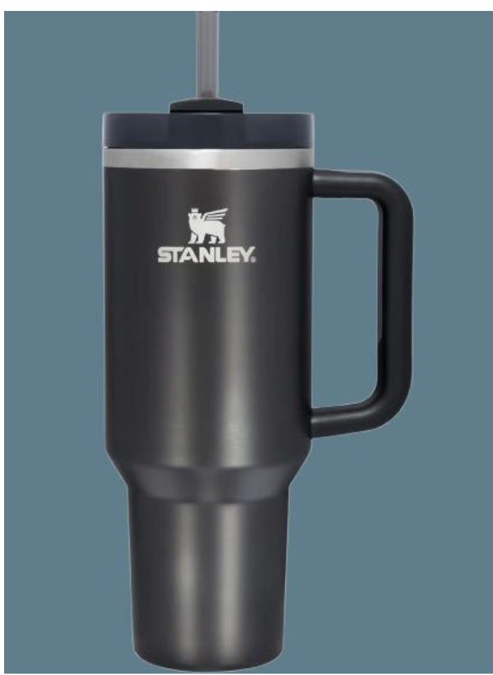 Stanley - Stanley Quencher H2.0 FlowState Vacuum Insulated Tumbler – 40 oz Black Stainless Steel Travel Mug with Lid & Straw, Double-Walled Leakproof Design, Keeps Drinks Hot/Cold for Hours, Durable & Portable – Ideal for Water, Coffee, Smoothies, Iced Tea, and On-the-Go Hydration - Image 1