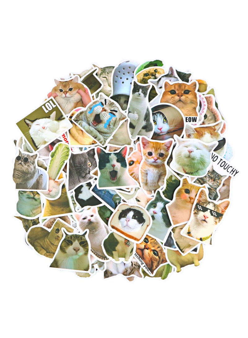 100 Pcs Cute Cat Stickers, Waterproof Vinyl Stickers for Laptop, Water Bottle, Skateboard, Suitcase, and More - Image 1