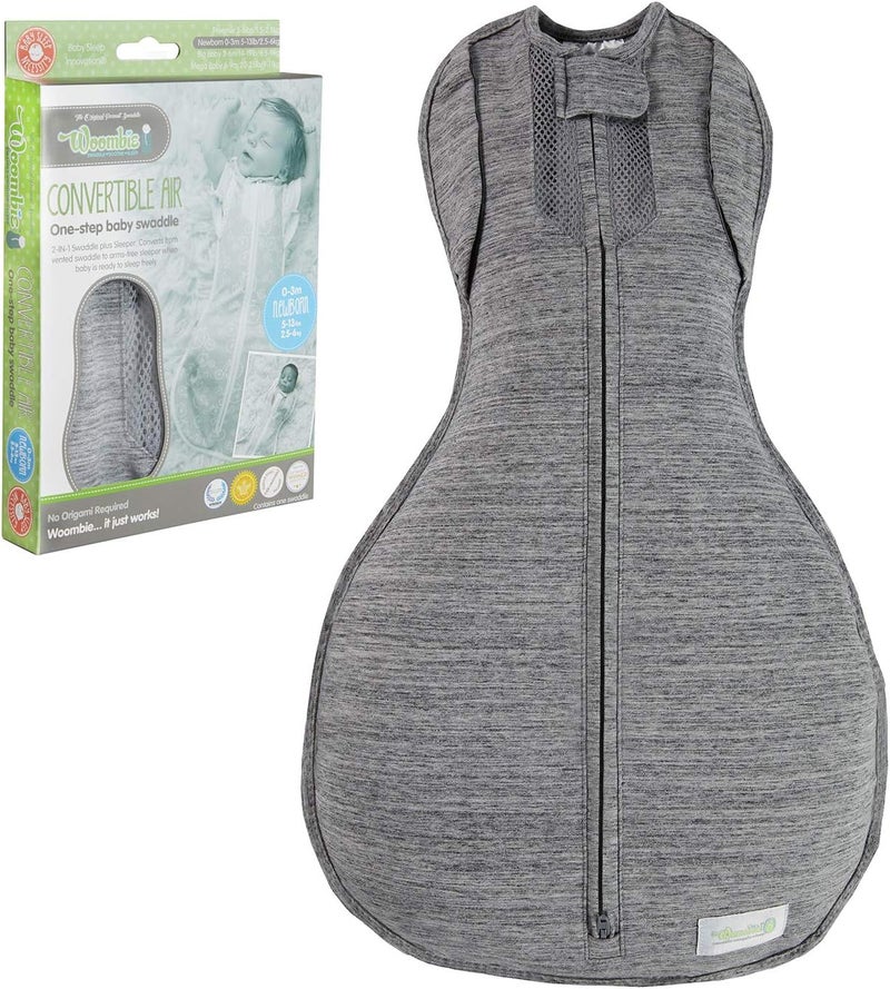 Woombie Convertible Swaddle Blanket with Vent TwilightHeathered Gray 513 Pound - Image 1