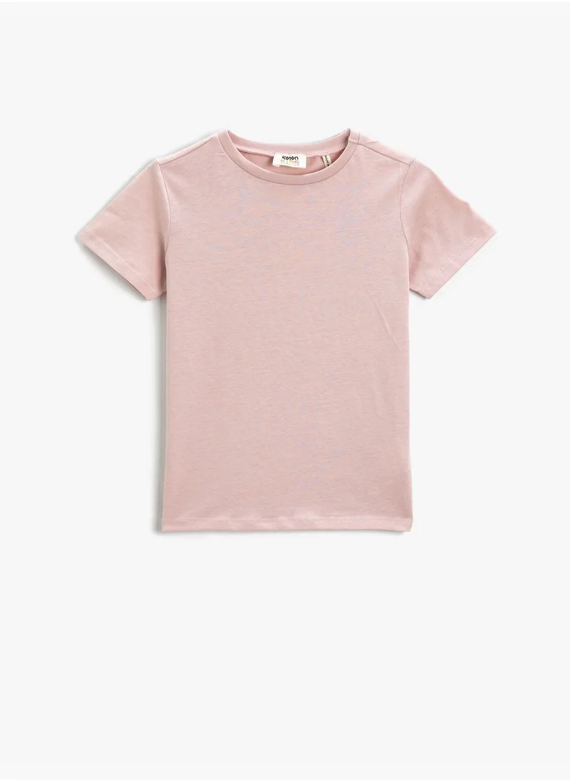 كوتون Basic Short Sleeve T-Shirt Crew Neck Cotton