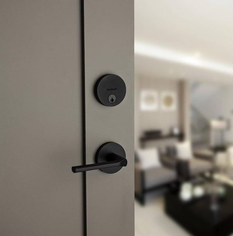 Kwikset Uptown Deadbolt Lock Matte Black Round Exterior Keyed Front Entry Door Pick Resistant SmartKey Rekey Security Single Cylinder Dead Bolt with Microban Protection - Image 4
