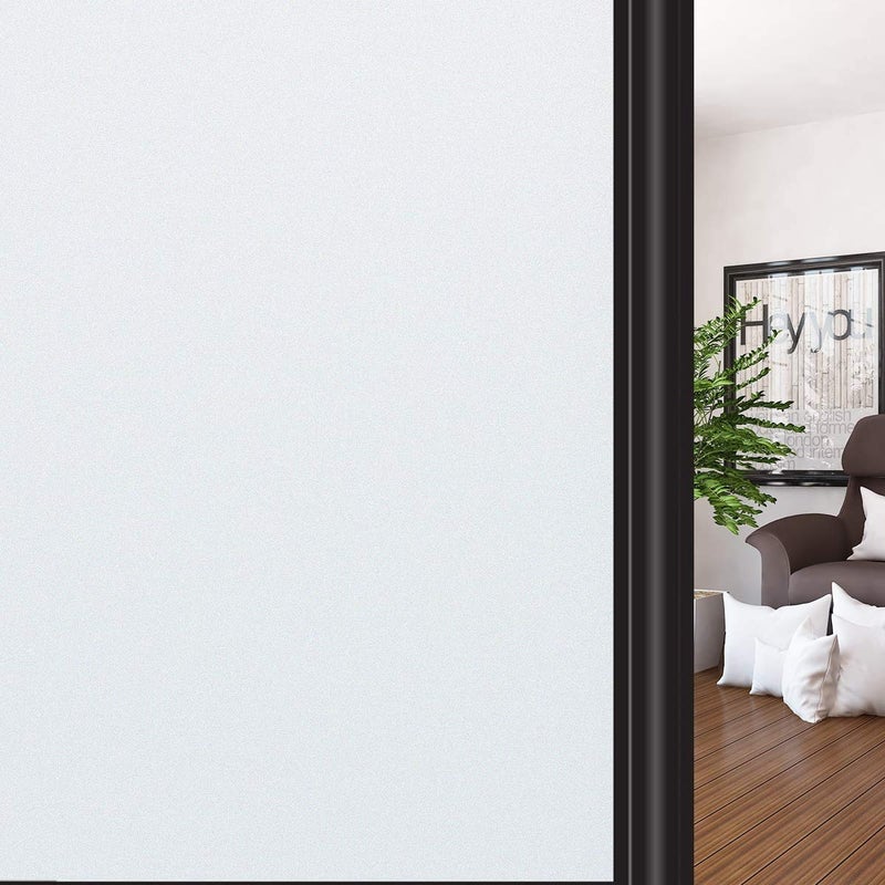 HIDBEA Frosted Window Privacy Film NonAdhesive Reusable Window Glass Films Heat Control Self Static Cling Removable Window Stickers for Home Office Living Room White Frosted 354 Inch x 65 Feet