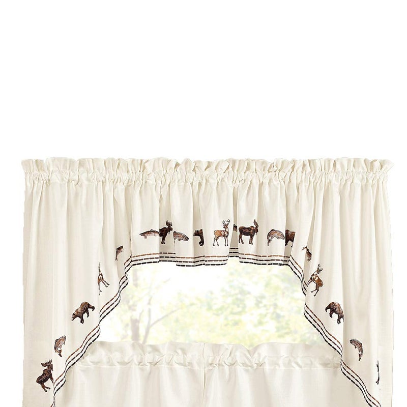 Renaissance Home Fashion Collections Etc Lodge Embroidered Valance 58 X 12