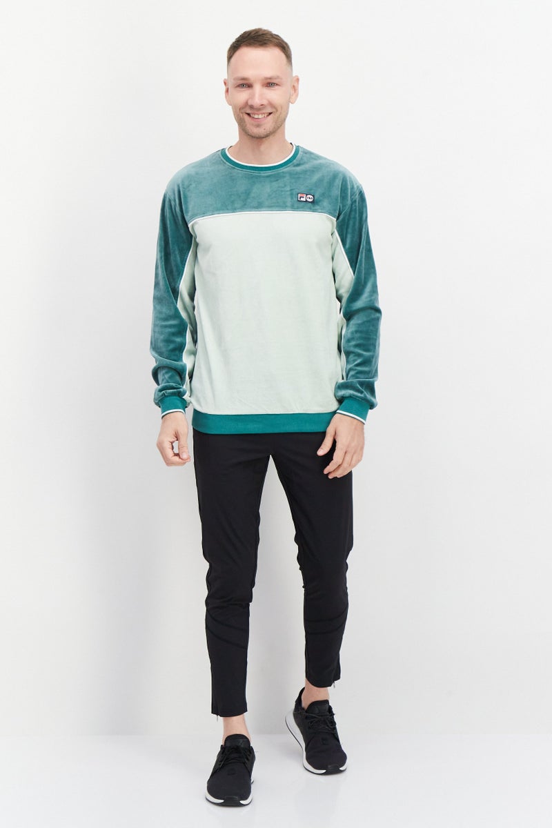 FILA Men Sportswear Fit Crew Neck Brand Logo Sweatshirts, Green - Image 4