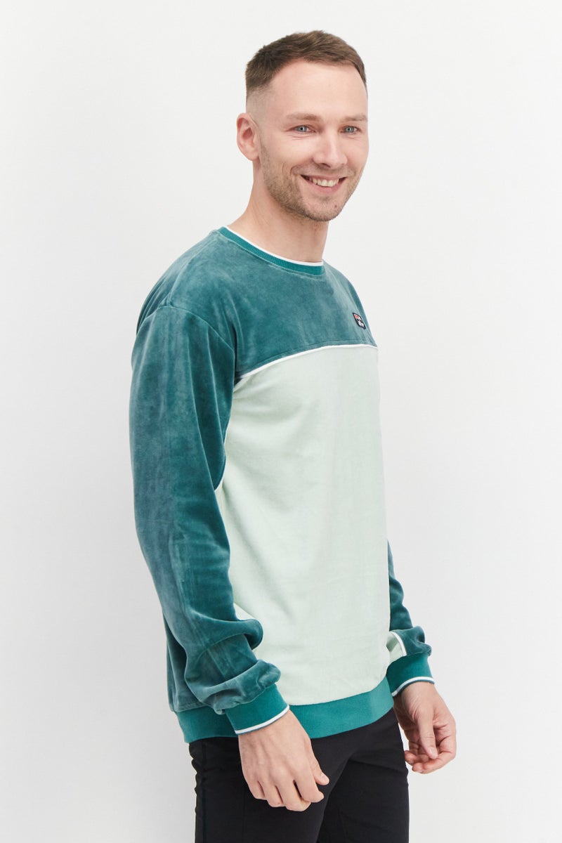 FILA Men Sportswear Fit Crew Neck Brand Logo Sweatshirts, Green - Image 4