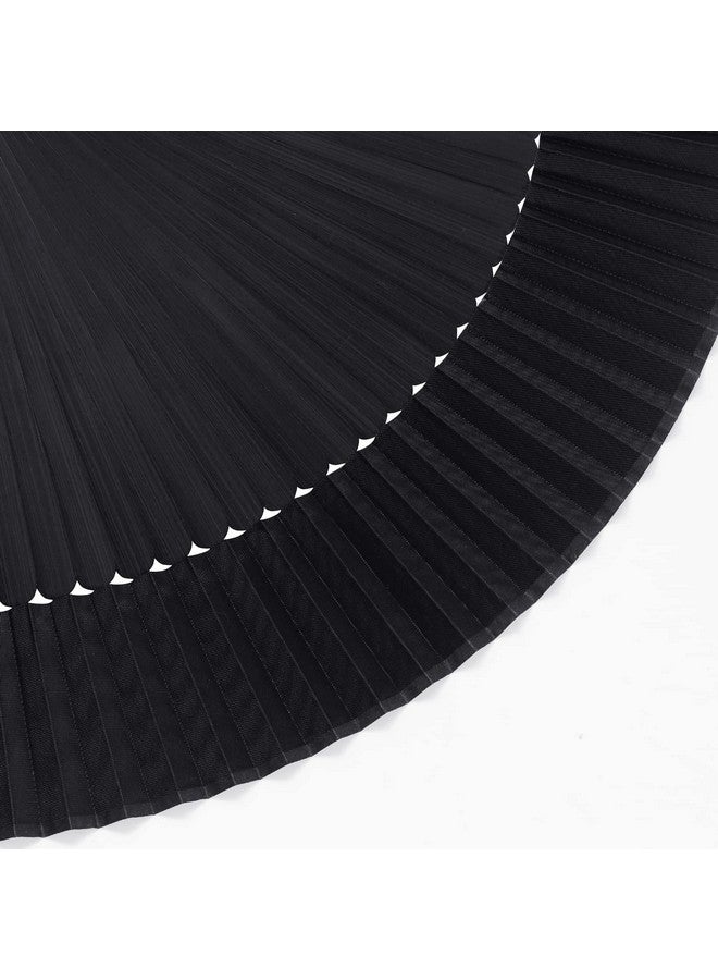 ووب مروحة يدوية قابلة للطي من الخيزران والحرير من ووبي، مروحة يدوية صينية يابانية مع شرابة خشبية ساحرة وأنيقة على الطراز القديم للنساء والفتيات وحفلات الرقص وديكورات المنزل (أسود) - Image 4