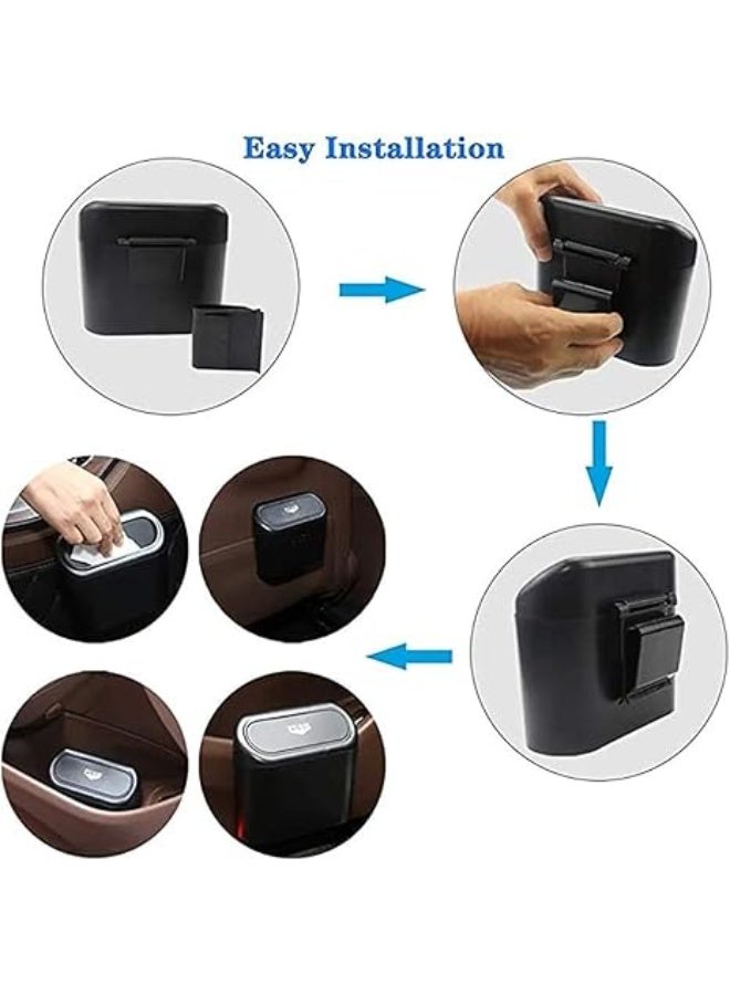 UShop U-Shop Car Trash Can with Lid, Leakproof Hanging Small Trash Bin Containers, Foldable Multifunctional Car Organizer Holder, Suitable for Cars, Homes, and Offices - Image 3