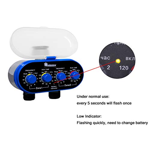 Yardeen Dual Outlet Water Timer Irrigation Controller System, No Water Pressure Required - Image 2