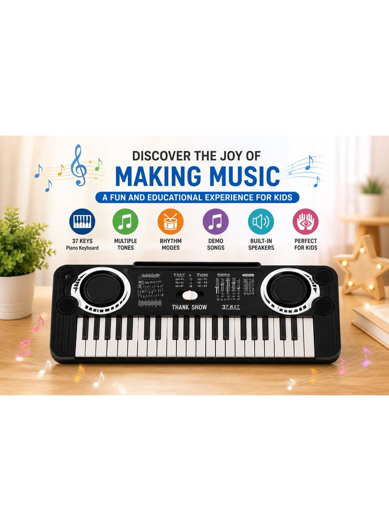 37-Key Electronic Piano Keyboard For Kids With Built-In Speakers, Multiple Music Modes, Portable Educational Musical Keyboard For Beginners Ages 3+ - Image 1