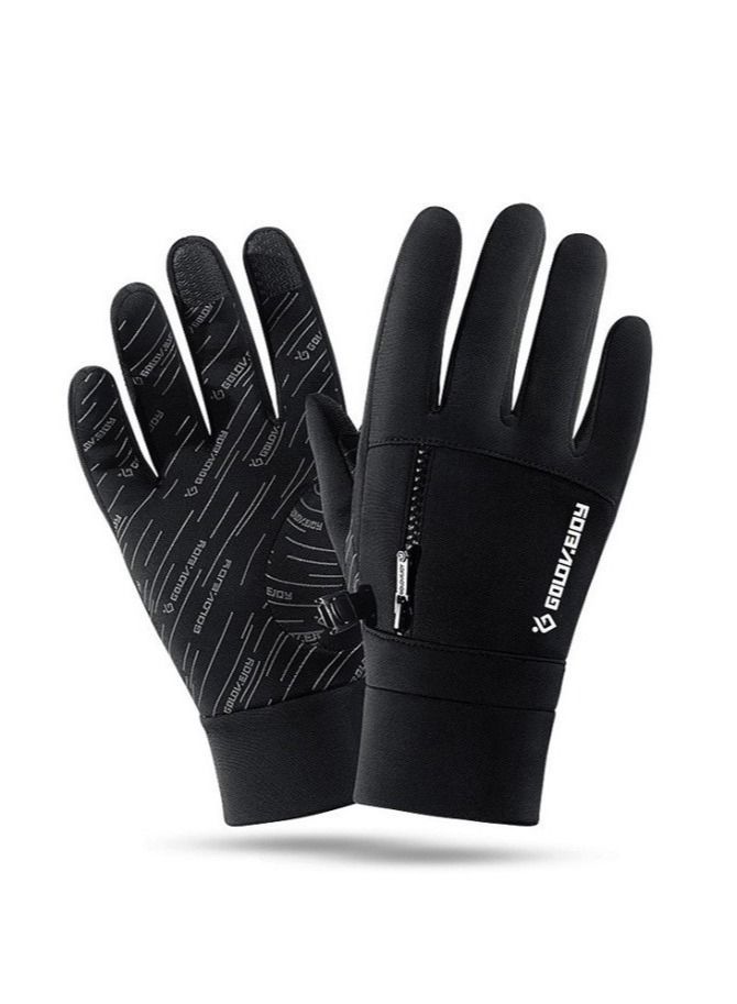 Golovejoy Winter Skiing Men And Women Outdoor Riding Waterproof Non Slip Plush Thickened Warm Gloves